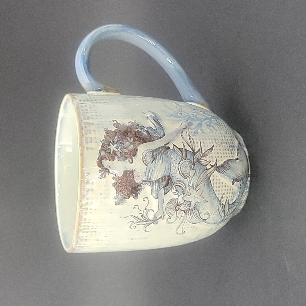 NWOT Susan Winget Cracker Barrel Stonewear Glazed Coffee Mug 3D Mermaid D/M Safe